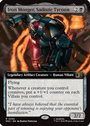 Image of Iron Monger, Sadistic Tycoon (Extended Art) (MSC-350) - Commander: Marvel Super Heroes Foil
