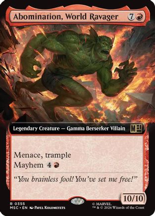 Image of Abomination, World Ravager (Extended Art) (MSC-355) - Commander: Marvel Super Heroes Foil