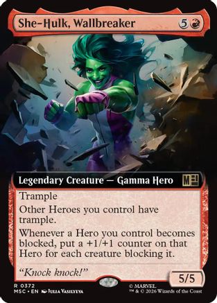 Image of She-Hulk, Wallbreaker (Extended Art) (MSC-372) - Commander: Marvel Super Heroes Foil
