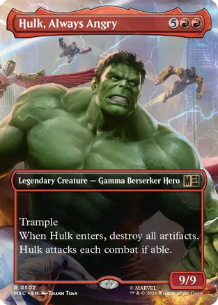 Image of Hulk, Always Angry (Borderless) (MSC-502) - Commander: Marvel Super Heroes