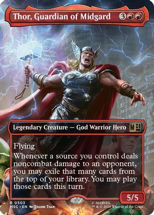 Image of Thor, Guardian of Midgard (Borderless) (MSC-503) - Commander: Marvel Super Heroes Foil
