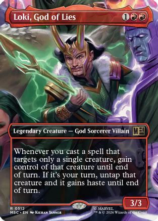 Image of Loki, God of Lies (Borderless) (MSC-512) - Commander: Marvel Super Heroes Foil