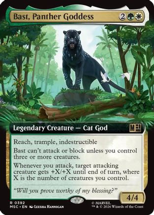 Image of Bast, Panther Goddess (Extended Art) (MSC-392) - Commander: Marvel Super Heroes Foil