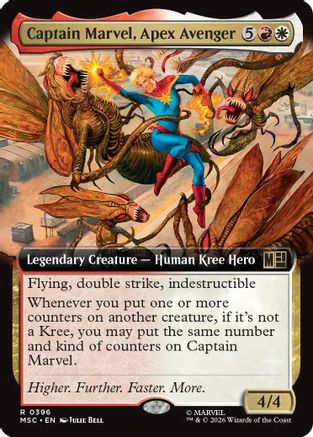 Image of Captain Marvel, Apex Avenger (Extended Art) (MSC-396) - Commander: Marvel Super Heroes Foil