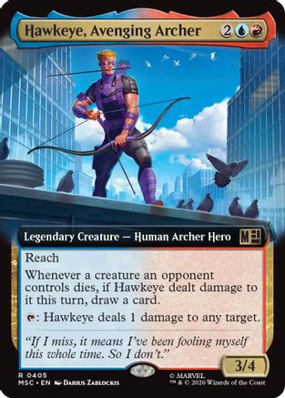 Image of Hawkeye, Avenging Archer (Extended Art) (MSC-405) - Commander: Marvel Super Heroes