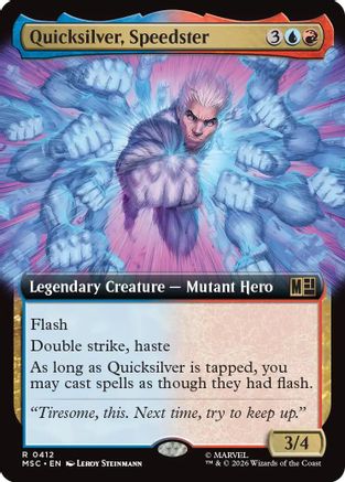 Image of Quicksilver, Speedster (Extended Art) (MSC-412) - Commander: Marvel Super Heroes Foil