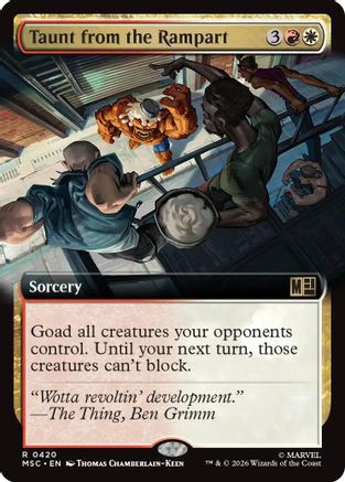 Image of Taunt from the Rampart (Extended Art) (MSC-420) - Commander: Marvel Super Heroes Foil