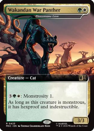 Image of Wakandan War Panther - Fleecemane Lion (Extended Art) (MSC-423) - Commander: Marvel Super Heroes Foil