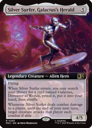 Image of Silver Surfer, Galactus's Herald (Extended Art) (MSC-293) - Commander: Marvel Super Heroes