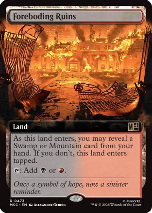 Image of Foreboding Ruins (Extended Art) (MSC-473) - Commander: Marvel Super Heroes Foil