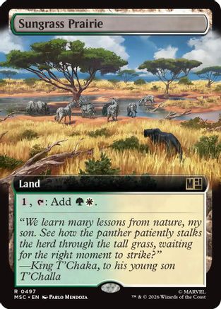 Image of Sungrass Prairie (Extended Art) (MSC-497) - Commander: Marvel Super Heroes Foil
