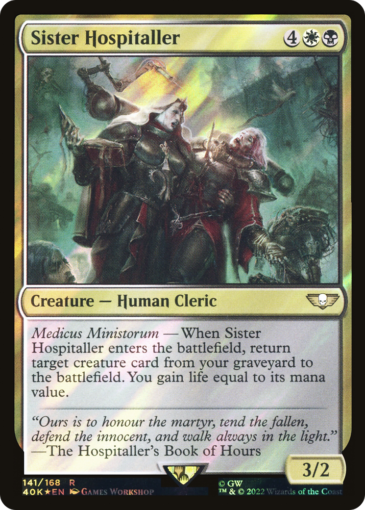 Image of Sister Hospitaller (Surge Foil) [Warhammer 40,000]