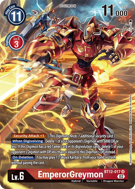 Image of EmperorGreymon [BT12-017] (Alternate Art) [Across Time]