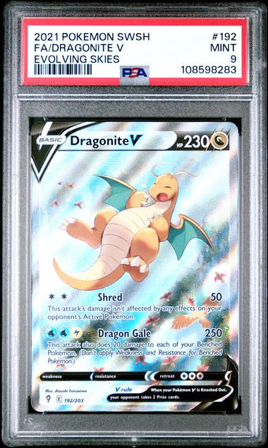 Image of Dragonite V (Sword & Shield: Evolving Skies) 192/203 PSA 9