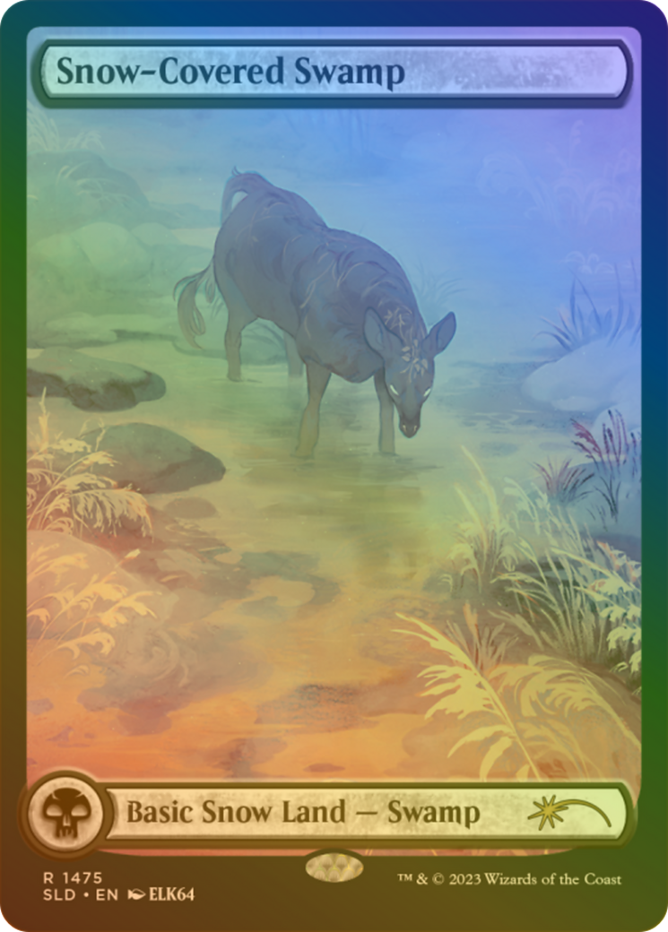 Image of Snow-Covered Swamp (1475) (Rainbow Foil) [Secret Lair Drop Series]