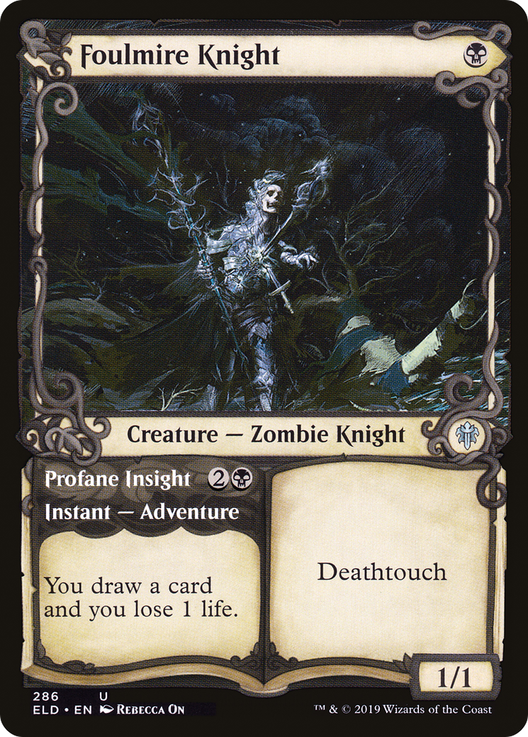 Image of Foulmire Knight // Profane Insight (Showcase) [Throne of Eldraine]