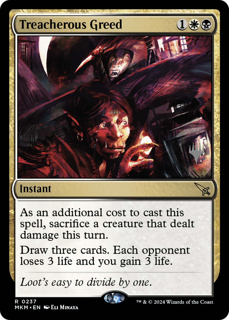 Image of Treacherous Greed (Promo Pack) [Murders at Karlov Manor Promos]