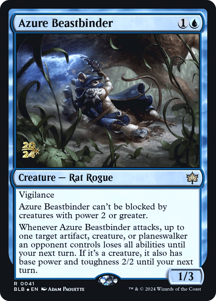 Image of Azure Beastbinder [Bloomburrow Prerelease Promos]