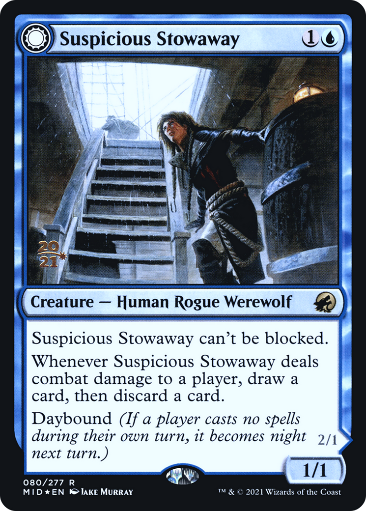Image of Suspicious Stowaway // Seafaring Werewolf [Innistrad: Midnight Hunt Prerelease Promos]