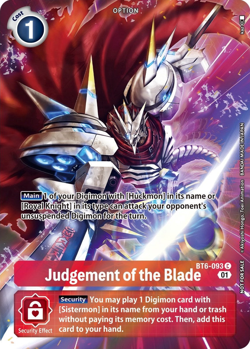 Image of Judgement of the Blade [BT6-093] (Premium Deck Set) [Double Diamond Promos]
