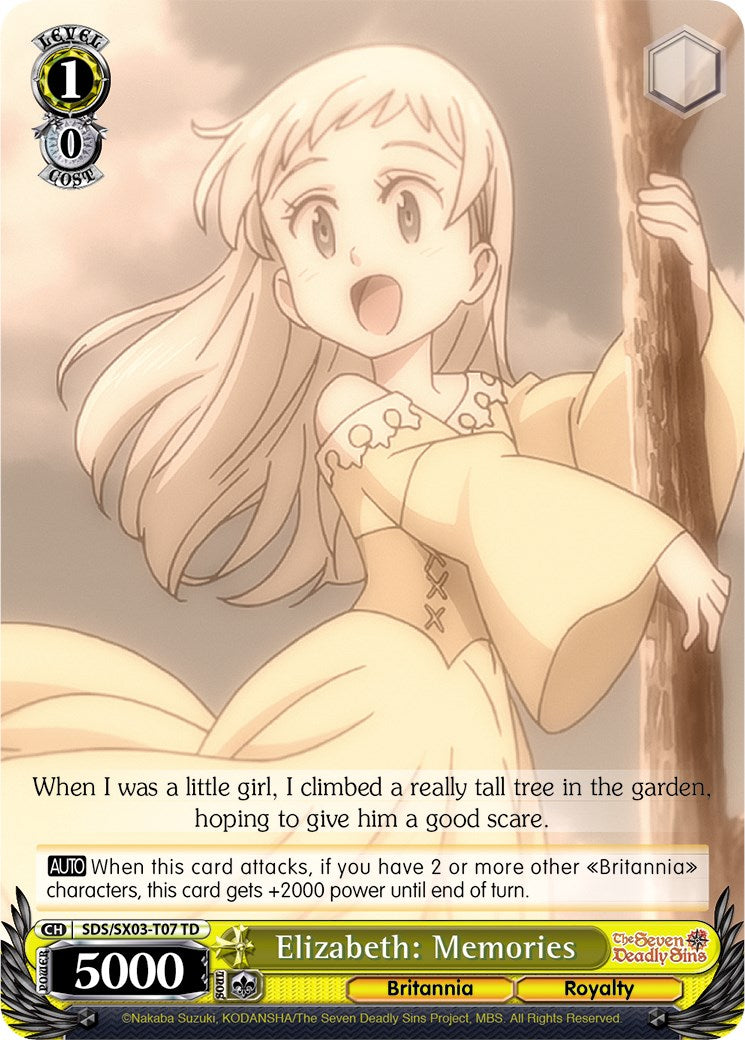 Image of Elizabeth: Memories (SDS/SX03-T07 TD) [The Seven Deadly Sins]