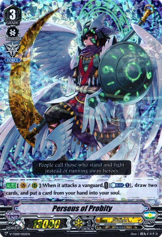 Image of Perseus of Probity (Parallel Foil) (V-TD09/002EN) [Shinemon Nitta]