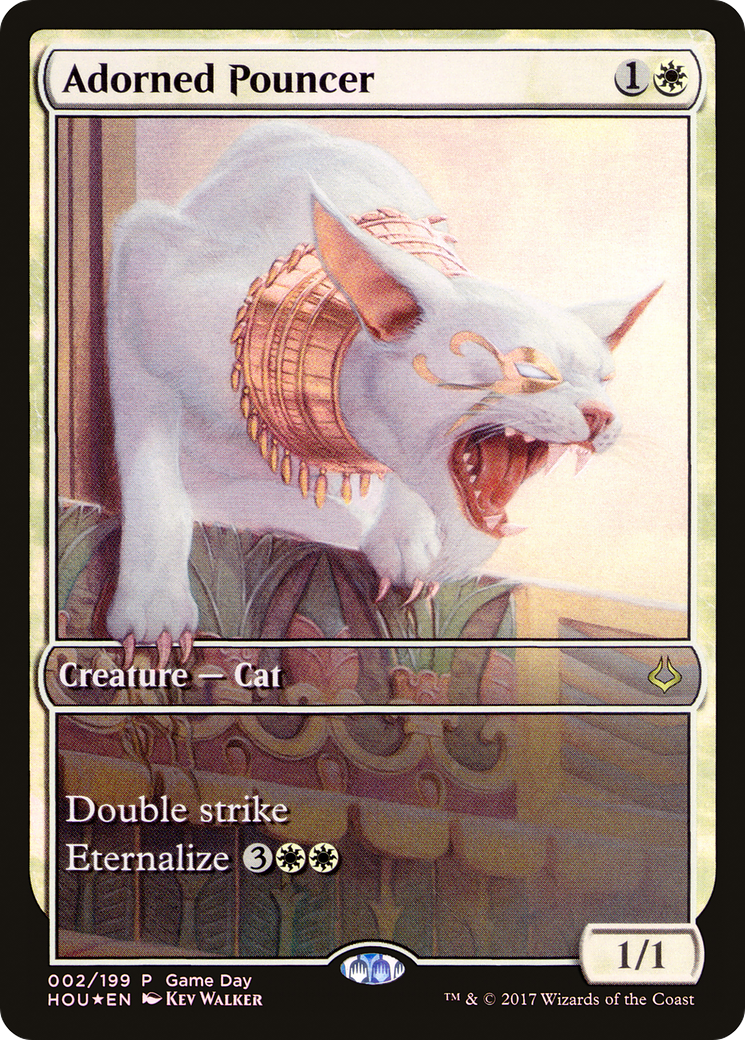 Image of Adorned Pouncer (Game Day) (Full Art) [Hour of Devastation Promos]