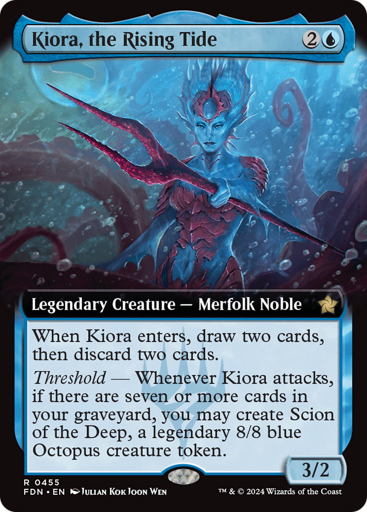 Image of Kiora, the Rising Tide (Extended Art) [Foundations]