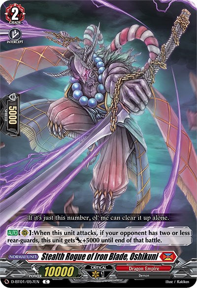 Image of Stealth Rogue of Iron Blade, Oshikuni (D-BT01/057EN) [Genesis of the Five Greats]