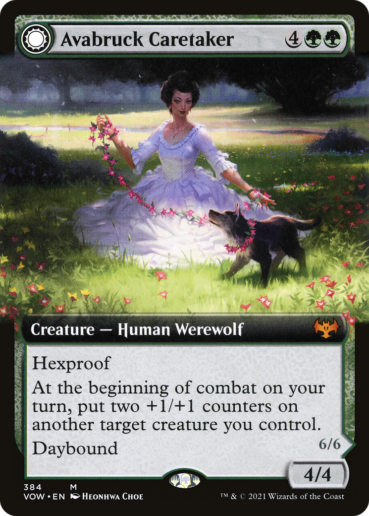 Image of Avabruck Caretaker // Hollowhenge Huntmaster (Extended Art) [Innistrad: Crimson Vow]