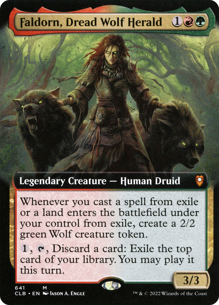 Image of Faldorn, Dread Wolf Herald (Extended Art) [Commander Legends: Battle for Baldur's Gate]