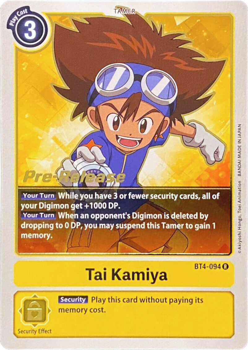 Image of Tai Kamiya [BT4-094] [Great Legend Pre-Release Promos]
