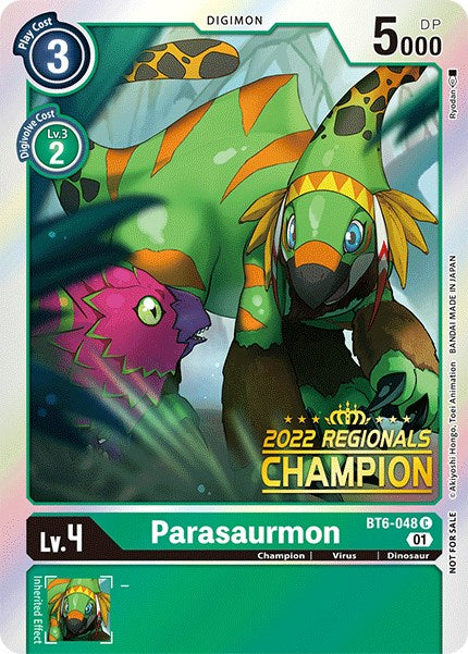 Image of Parasaurmon [BT6-048] (2022 Championship Online Regional) (Online Champion) [Double Diamond Promos]