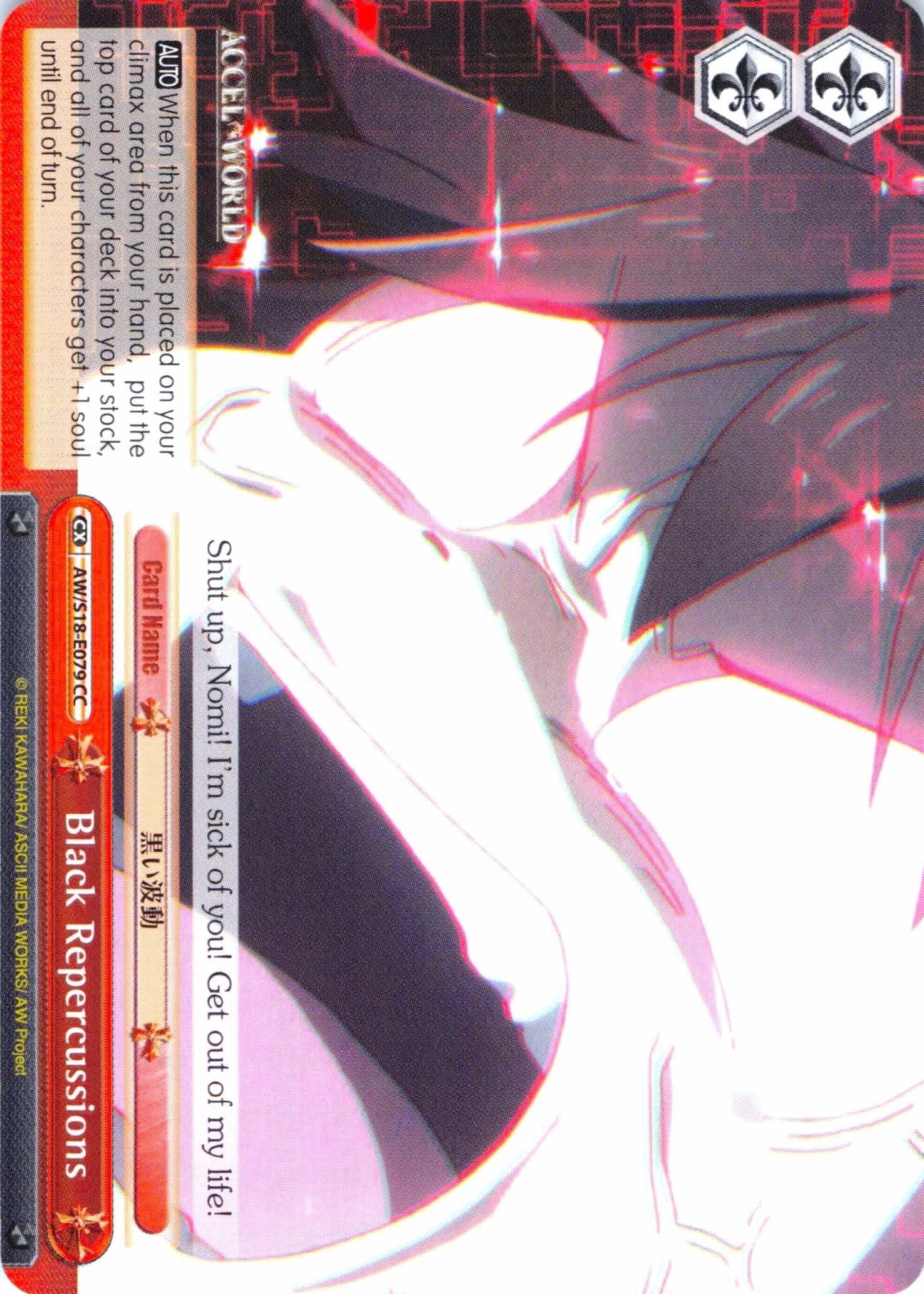 Image of Black Repercussions (AW/S18-E079 CC) [Accel World]