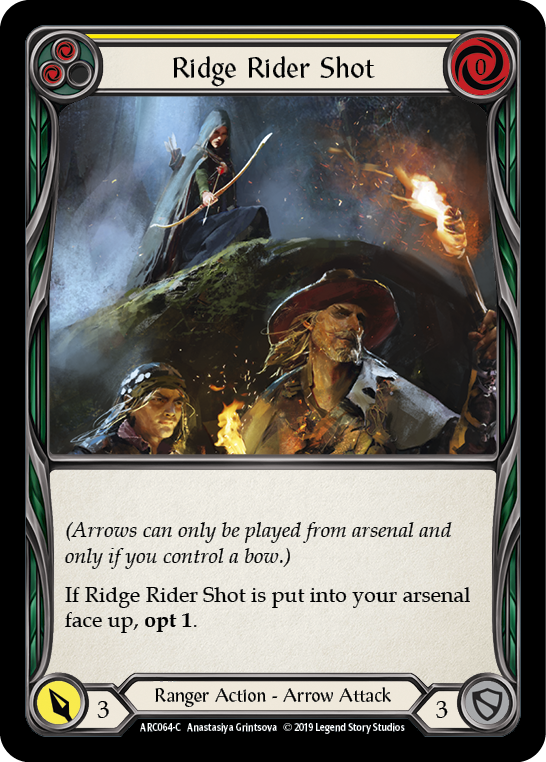 Image of Ridge Rider Shot (Yellow) [ARC064-C] (Arcane Rising)  1st Edition Rainbow Foil