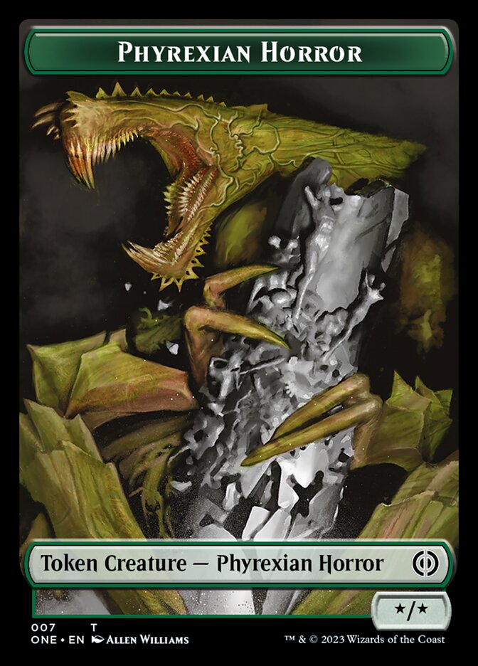 Image of Rebel // Phyrexian Horror (007) Double-Sided Token [Phyrexia: All Will Be One Tokens]