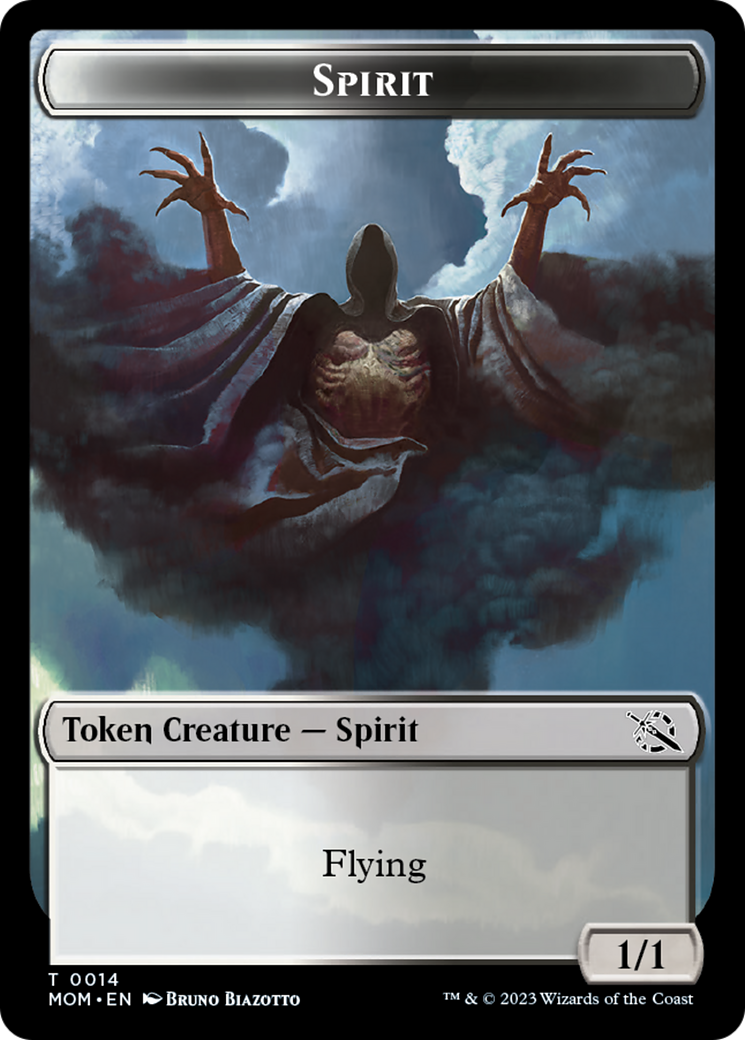Image of Treasure (20) // Spirit (14) Double-Sided Token [March of the Machine Tokens]