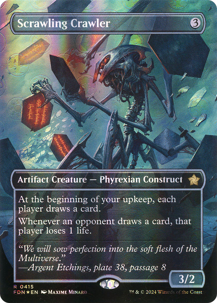 Image of Scrawling Crawler (Borderless) (Mana Foil) [Foundations]