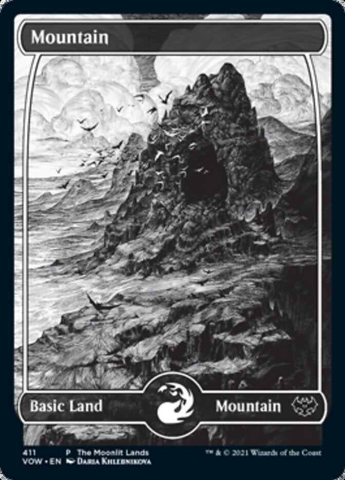 Image of Mountain (The Moonlit Lands) (Foil Etched) [Innistrad: Crimson Vow Promos]
