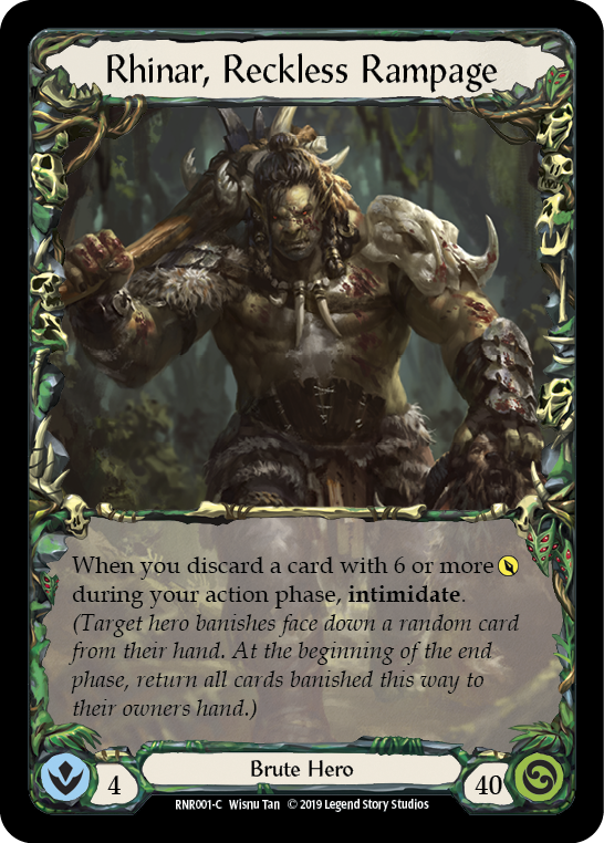 Image of Rhinar, Reckless Rampage [RNR001-C] (Rhinar Hero Deck)  1st Edition Normal