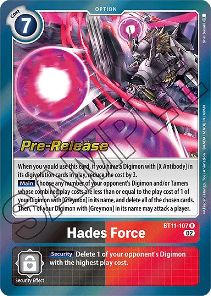 Image of Hades Force [BT11-107] [Dimensional Phase Pre-Release Promos]