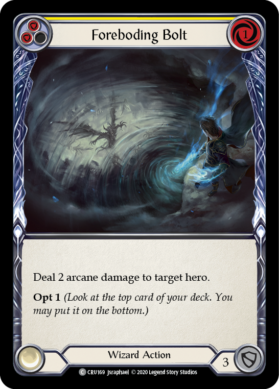Image of Foreboding Bolt (Yellow) [CRU169] (Crucible of War)  1st Edition Normal