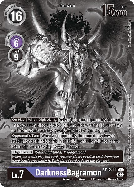 Image of DarknessBagramon [BT12-111] (Alternate Art - Black & White) [Across Time]