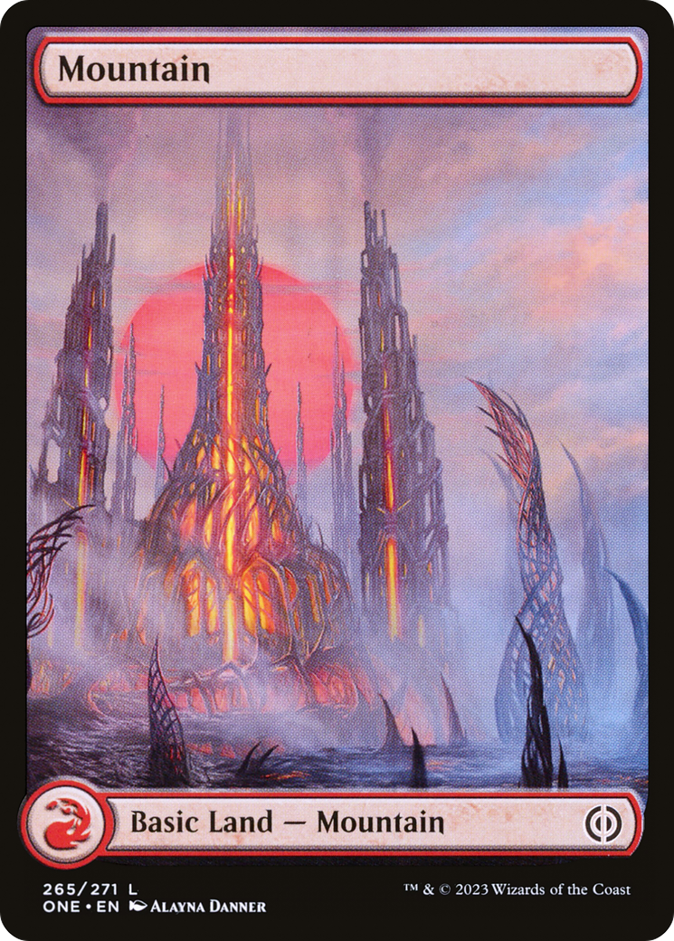 Image of Mountain (265) (Full-Art) [Phyrexia: All Will Be One]