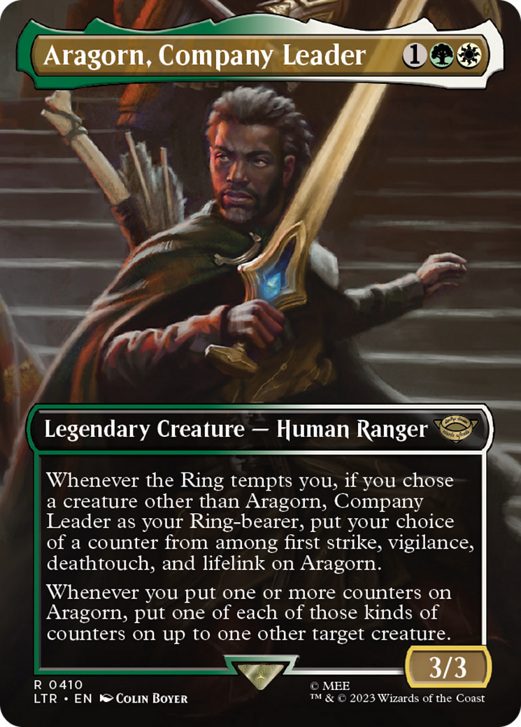 Image of Aragorn, Company Leader (Borderless Alternate Art) [The Lord of the Rings: Tales of Middle-Earth]