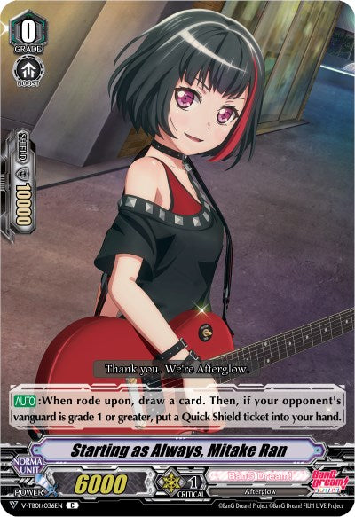 Image of Starting as Always, Mitake Ran (Parallel Foil) (V-TB01/036EN) [BanG Dream! FILM LIVE]