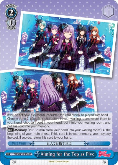 Image of Aiming for the Top as Five (BD/W73-E094 U) [BanG Dream! Vol.2]