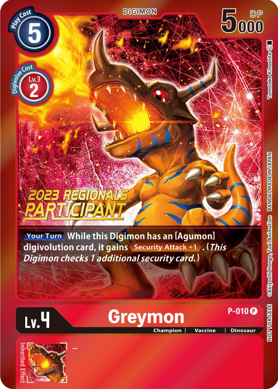 Image of Greymon [P-010] (2023 Regionals Participant) [Promotional Cards]