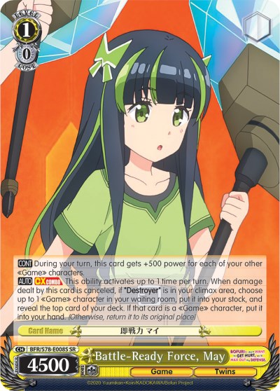 Image of Battle-Ready Force, May (BFR/S78-E008S SR) [BOFURI: I Don't Want to Get Hurt, so I'll Max Out My Defense]