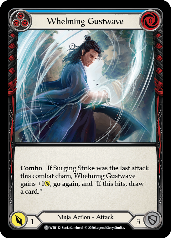 Image of Whelming Gustwave (Blue) [U-WTR112] (Welcome to Rathe Unlimited)  Unlimited Rainbow Foil